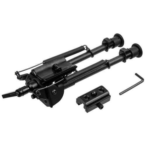 Сошки Vector Optics Carbon Fiber Swivel Bipod на антабку (высота 23 - 34.5 см) с переходником на Weaver/Picatinny фото 5