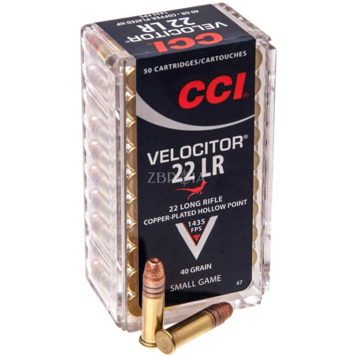 Патрон CCI Velocitor кал. 22 LR куля CPHP, маса 2.6 гр/40 гран фото