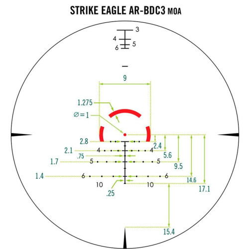 Прицел Vortex Strike Eagle 1-8x24 AR-BDC3 (MOA) фото 4