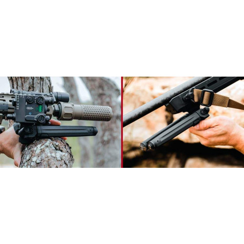 Сошки Magpul Bipod на M-LOK (высота 17.2 - 26 см, шарнирная база) черный фото 6