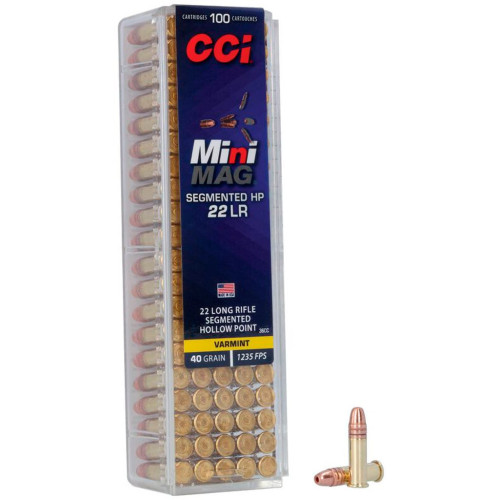 Патрон CCI Mini-Mag Segmented HP кал. 22 LR куля SHP, маса 2.59 гр/40 гран фото