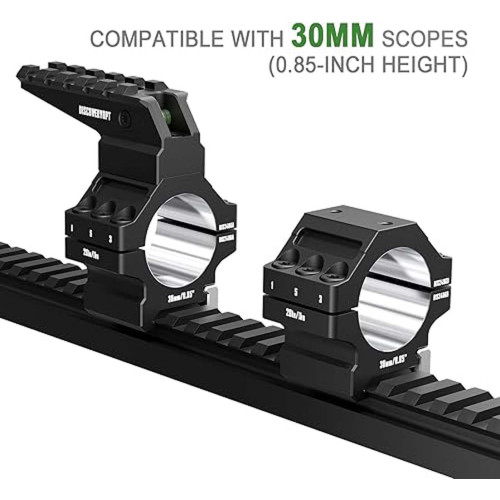 Кольца Discovery Optics 7075 Heavy Duty (30 мм) Low на Picatinny. ВН - 6.5 мм (с уровнем) фото 3