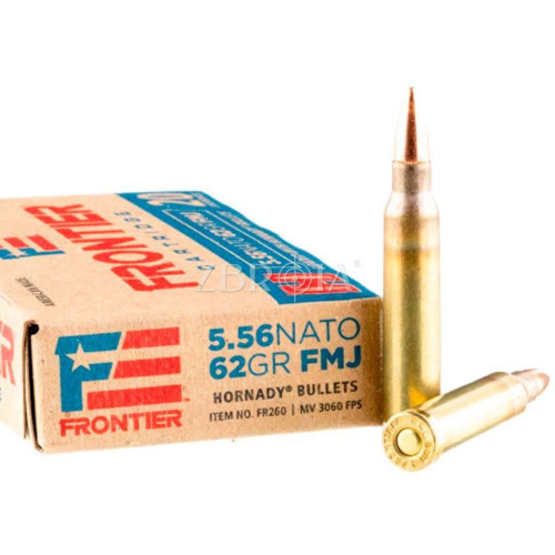 Патрон Hornady Frontier кал. 223 Rem (5,56/45) пуля FMJ, масса 4 гр/62 гран фото 2
