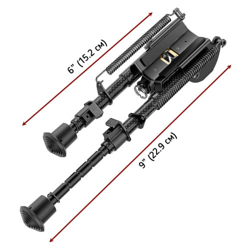 Сошки Buvele Carbon Bipod на антабку (высота 15.2 - 22.9 см) с переходником на Weaver/Picatinny фото 5