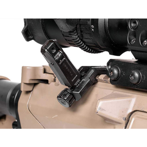 Складной угловой целик Magpul MBUS Pro Offset на планку Picatinny (черный) фото 6