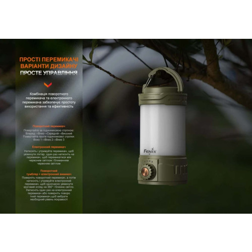 Фонарь кемпинговый Fenix CL26R Pro тёмно-зелёный фото 8