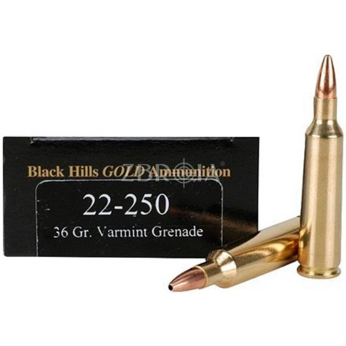 Патрон Black Hills Gold кал. 22-250 Rem куля Barnes Varmint Grenade, маса 2.33 гр/36 гран фото