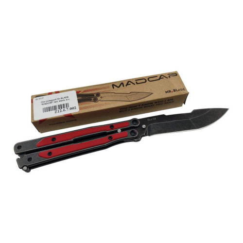 Нож-бабочка Mr. Blade MadCap Red Black Stonewash фото 6