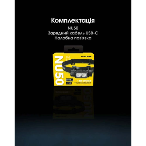 Ліхтар налобний Nitecore NU50 фото 26