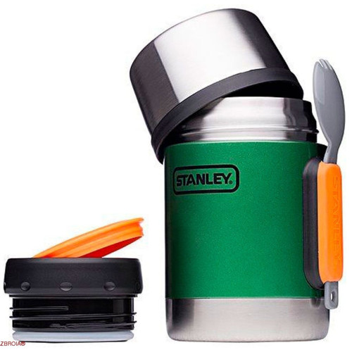 Термос для еды Stanley 0.5л зеленый (с ложкой) фото 2