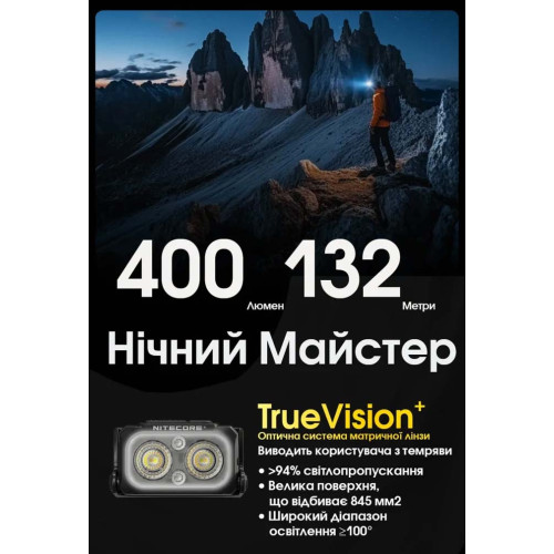 Ліхтар налобний Nitecore NU25 MCT фото 12