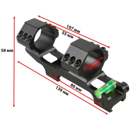 Моноблок Vector Optics One Piece ACD Mount Extra Light (25.4/30 мм) High на Picatinny (с уровнем) фото 2