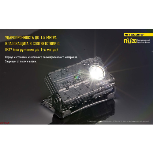 Ліхтар налобний Nitecore NU20 White фото 16
