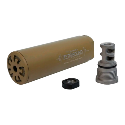 Глушник Zero Sound TITANium Mini Brake кал. 223 - 6,5 Creedmoor. Різьба 1/2"-28 UNEF. Колір - Coyote tan фото