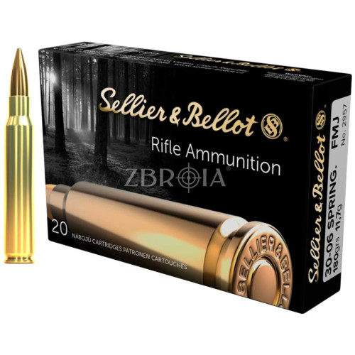Патрон Sellier & Bellot Training кал. 30-06 куля FMJ, маса 11.7 гр/180 гран фото
