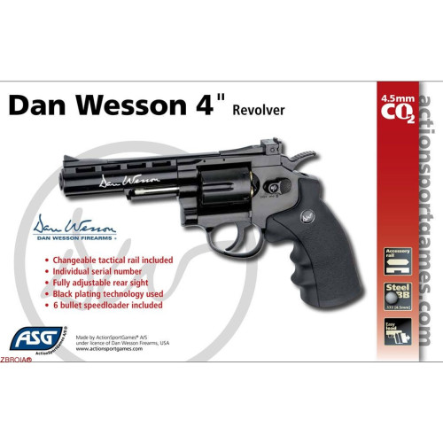 Пневматический револьвер ASG Dan Wesson 4" Black фото 2
