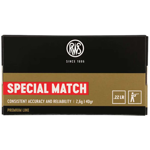 Патрон RWS Special Match кал. 22 LR пуля LRN, масса 2.6 г/40 гран фото
