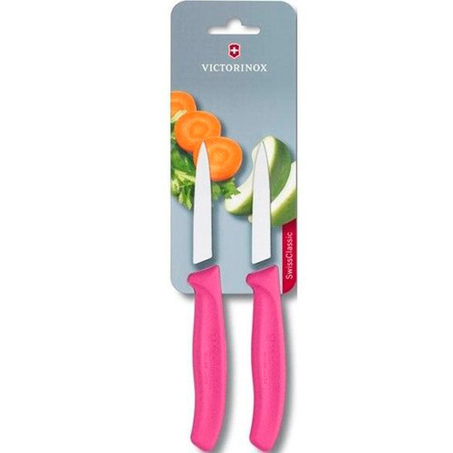 Набор кухонных ножей Victorinox SwissClassic Paring 8см розовый 2шт фото