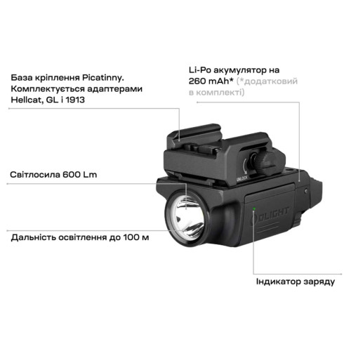 Фонарь Olight PL-Mini 3 Valkyrie. Цвет - чёрный фото 9