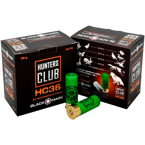 Патрон Black Mark Hunters Club 36 FW кал. 12/70 дріб №6, навіска 36 гр фото