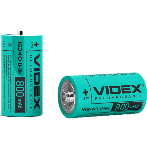 Аккумулятор Videx Li-Ion 16340 3,7V (800 mAh) фото 2
