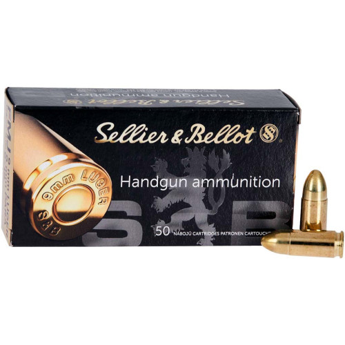 Патрон Sellier & Bellot кал. 9х19 мм Luger куля FMJ, маса 8 гр/124 гран фото