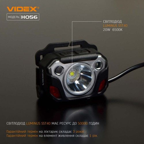 Налобний світлодіодний ліхтарик VIDEX VLF-H056 фото 3