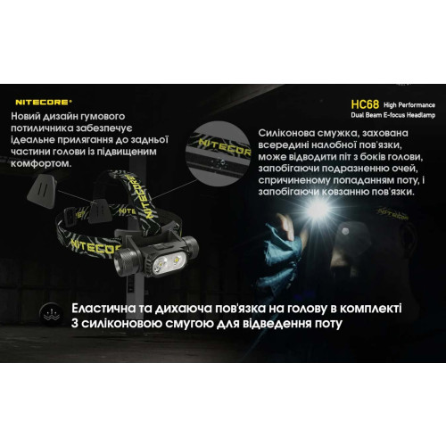 Ліхтар налобний Nitecore HC68 фото 22