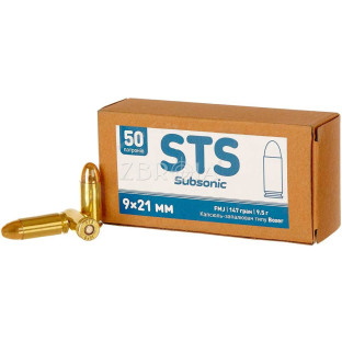 Патрон STS кал. 9x21 куля FMJ, маса 9.5 гр/147 гран фото