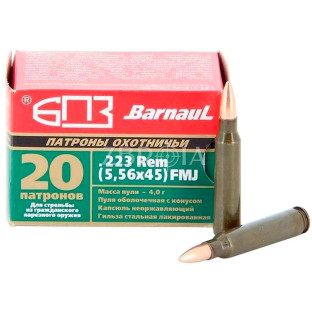 Патрон БПЗ кал. 223 Rem (5,56х45)пуля FMJ BT, масса 4 гр/62 гран фото