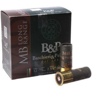Патрон B&P MB Long Range кал. 12/70 дріб №0, навіска 36 гр фото