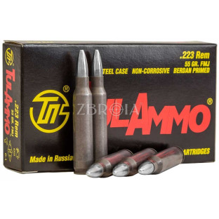 Патрон TulAmmo кал. 223 Rem пуля FMJ, масса 3.56 гр/55 гран фото