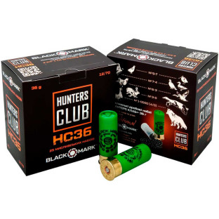 Патрон Black Mark Hunters Club 36 FW кал. 12/70 дріб №4, навіска 36 гр фото