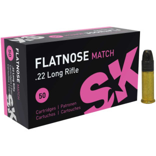 Патрон SK Flatnose Match кал. 22 LR куля LFN, маса 2.59 гр/40 гран (уп. 50 шт) фото