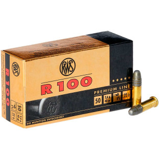 Патрон RWS R100 кал. 22 LR пуля RN, масса 2.6 гр/40 гран фото