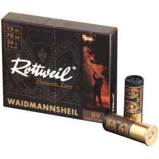 Патрон Rottweil Waidmannsheil HV Plastik кал. 12/70 дріб №1, навіска 36 гр фото