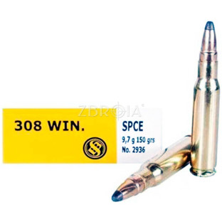 Патрон & Sellier Bellot кал. 308 Win куля SPCE, маса 9.7 гр/150 гран фото