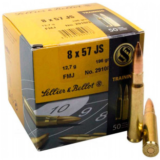 Патрон Sellier & Bellot Training кал. 8х57 JS пуля FMJ, масса 12.7 гр/196 гран (уп. 50 шт) фото