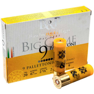 Патрон B&P Big Game Pallettoni кал. 20/67 картеч №9/0, навіска 22.5 гр фото