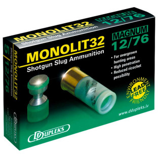 Кульовий патрон D Dupleks Monolit 32 Magnum кал. 12/76 маса 32 гр фото