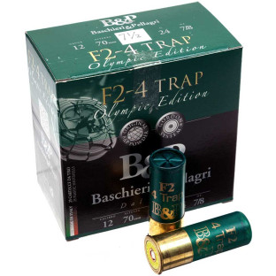 Патрон B&P F2 4TRAP кал. 12/70 дріб №7.5, навіска 24 гр фото