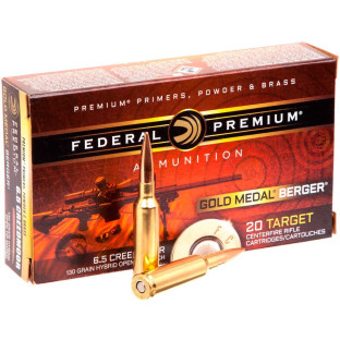 Патрон Federal Gold Medal кал. 6,5  Creedmoor куля Berger Hybrid OTM, маса 8.42 гр/130 гран фото