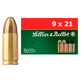 Патрон Sellier & Bellot кал. 9х21 куля FMJ, маса 8 гр/124 гран фото