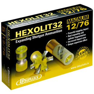 Кульовий патрон D Dupleks Hexolit 32 Magnum кал. 12/76 маса 32 гр фото