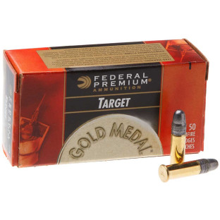 Патрон Federal Gold Medal Target кал. 22 LR куля LRN, маса 2.59 гр/40 гран фото
