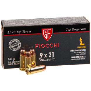 Патрон Fiocchi Subsonic кал. 9x21 куля FNCP, маса 9.59 гр/148 гран фото