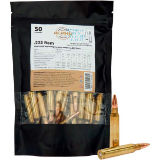 Патрон ALPHA кал. 223 Rem куля FMJ BT, маса 3.56 гр/55 гран фото