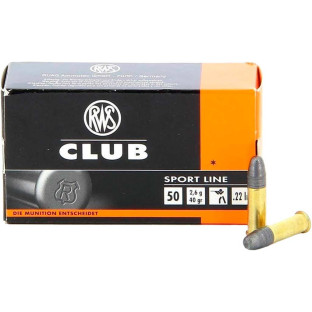 Патрон RWS Club кал. 22 LR пуля LRN, масса 2.6 гр/40 гран фото