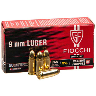 Патрон Fiocchi Classic кал. 9 мм Luger (9х19) куля FMJ, маса 8.04 гр/124 гран фото