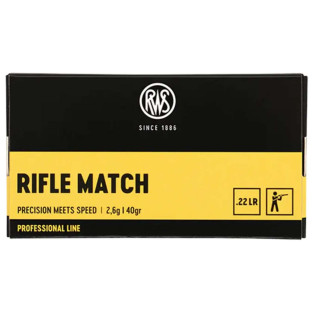 Патрон RWS Rifle Match кал. 22 LR пуля LRN, масса 2.6 г/40 гран фото